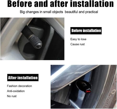 for Chrysler 300/C/ 300S Black Metal Tire Valve Stem Cap Covers Air Valve Cap Set Dust Proof Leak-Proof Air Cover Logo Styling Car Accessories(Pack of 5) in Saudi Arabia