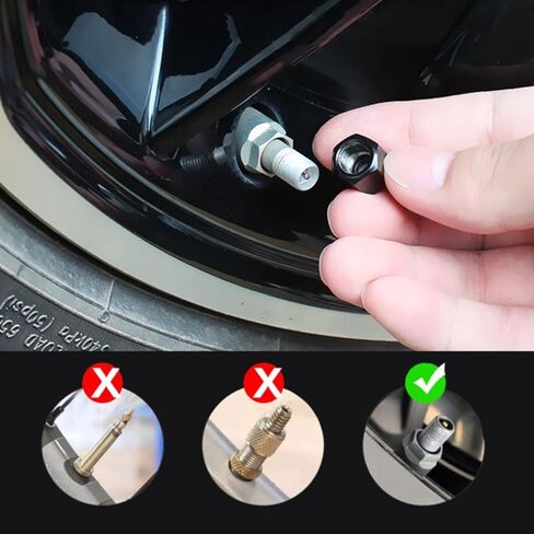 for Chrysler 300/C/ 300S Black Metal Tire Valve Stem Cap Covers Air Valve Cap Set Dust Proof Leak-Proof Air Cover Logo Styling Car Accessories(Pack of 5) in Saudi Arabia