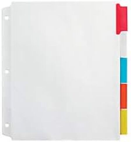 Office Depot® Brand Insertable Extra-Wide Dividers with Big Tabs, Assorted Colors, 5-Tab in Saudi Arabia