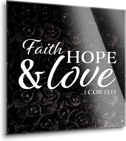 Faith Stronger Than Feelings Yellow Flower Fade 8 x 8 Glass Wall Hanging Sign in Saudi Arabia