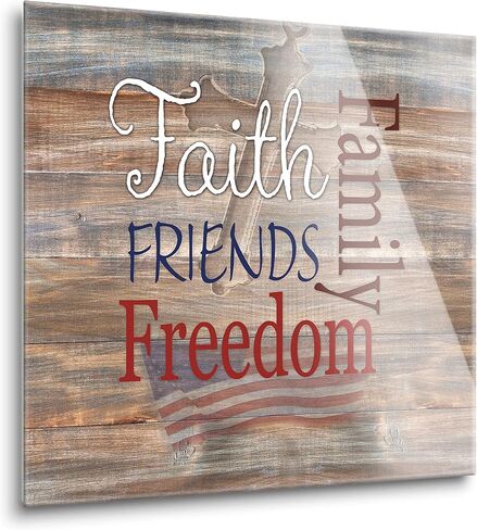 Faith Stronger Than Feelings Yellow Flower Fade 8 x 8 Glass Wall Hanging Sign in Saudi Arabia