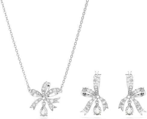Swarovski Volta Necklace and Earrings Jewelry Set with Crystal Bow Motif in Saudi Arabia