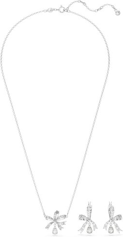 Swarovski Volta Necklace and Earrings Jewelry Set with Crystal Bow Motif in Saudi Arabia