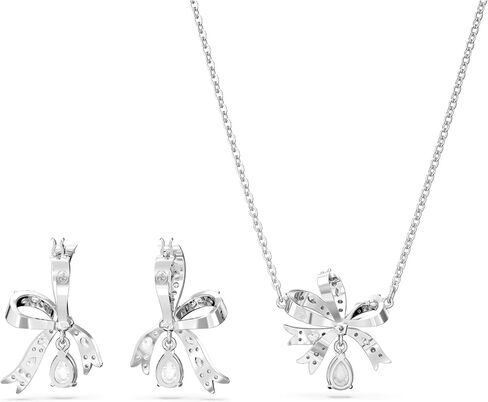 Swarovski Volta Necklace and Earrings Jewelry Set with Crystal Bow Motif in Saudi Arabia