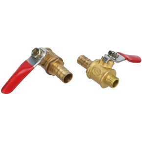 2Pcs Garden 1/8" Male Thread to 8mm 10mm Barbed Brass Ball Valve Water Oil Air Gas Fuel Line Shutoff Ball Valve Pipe Fittings(Yellow-01-10mm) in Kuwait