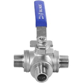 1/2" 3/4" Male Thread Three 3 Way Ball Valve DN15 DN20 Stainless Steel 304 Valve Handle Valves L T Port(1/2",T Port) in Kuwait