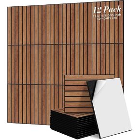 TO-TH 12 Pack Acoustic Wall Panels 11.8×15.7×0.35 Inches Self-Adhesive Soundproof Panel Decorative Acoustical Sound Absorbing Panels for Home Office, Studio, Bedroom, Cherry in Saudi Arabia