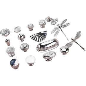 كريم نمط الصلبة النحاس خزانة مقبض سحب الأثاث الأجهزة درج الفضة 1 قطعة (14-L-88mm-64mm) in Kuwait