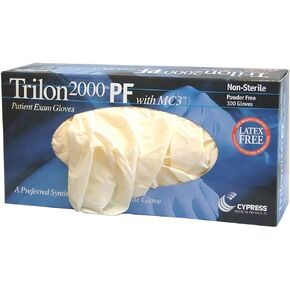 Trilon 2000 PF with MC3 Vinyl Exam Gloves, Powder-Free, Latex-Free, Non-Sterile Medical Gloves - Ivory, Size XL, 100 Count, 1 Box in Saudi Arabia