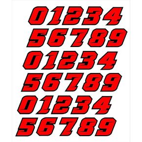 Thick 10 mil Custom Colors Baseball Hockey Football Lacrosse Softball Helmet Two Color Black Red Number Sticker Decal Set 1.25 in tall 3 sets in Saudi Arabia