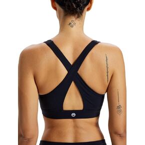 Ruched V Neck Criss Cross Back Ballet Sports Bra Wrap Front Yoga Medium Support Workout Crop Top Removable Pads in Kuwait