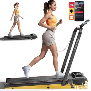 Acezoe Walking Pad Under Desk Treadmill with Incline, 2 in 1 Folding Treadmills for Home Small Office, 300 lbs Capacity, Portable Compact Walking Treadmill with Remote Control, LED Display and Apps in Kuwait