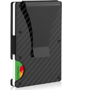 Carbon Fiber Wallet,Metal Money Clip Wallet,RFID Blocking Minimalist Wallet for Men in Saudi Arabia