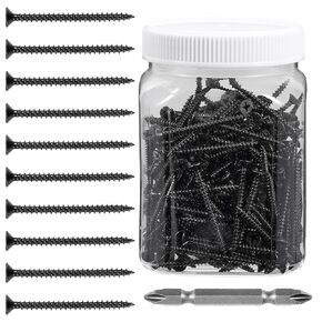 250 Pcs #8x2 Black Wood Screws Cross Drive Self-Tapping for Home Embellishment DIY Furniture & Chair Table Assembly in Kuwait