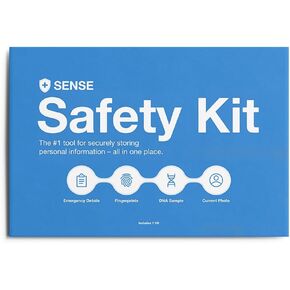 مجموعة Sense Safety Kit – مجموعة أدوات تحديد هوية الطوارئ مع تخزين المعلومات الشخصية، ومجموعة بصمات الأصابع، ومسحة عينة الحمض النووي in Kuwait