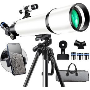Telescope, Telescope for Adults High Powered,GALAEYES 80mm Aperture 600mm FL with Metal AZ and Phone Holder and Portable Bag,Aperture 80mm in Saudi Arabia