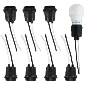 Harrier Hardware مقاومة للطقس، 8 عبوات، مقابس مصابيح ضفيرة E26، قاعدة متوسطة، أسود، 660 وات كحد أقصى in Kuwait