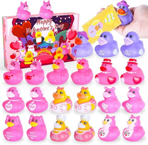 24 Pcs Christmas Rubber Ducks, Cruise Ducks with Tags for Hiding, Jeep Ducks, Christmas Ducks Toys for Kids Bath Goodie Bag Stocking Stuffers Party Favors, 24 Duckies+24 Cards Tags+24 Cotton Rope in Kuwait