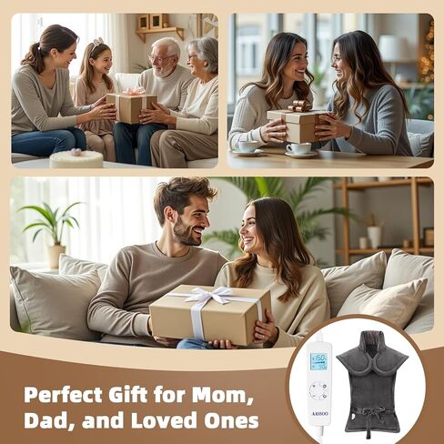 وسادة تسخين مملوءة بالجرافين للرقبة والكتف والظهر، هدايا عيد الأم للأمهات والأمهات المسنات، وسادة حرارية لأكتاف الرقبة الكهربائية لتخفيف الآلام، معتمدة من ETL in Kuwait