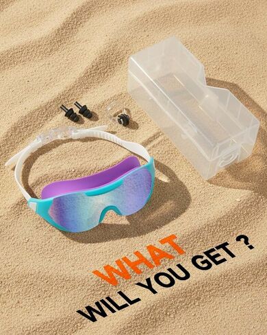 نظارات سباحة للأطفال من Zoomsnail، نظارات سباحة مضادة للكسر وتسرب الأشعة فوق البنفسجية للأطفال الصغار من الأولاد والبنات من سن 3 إلى 15 عامًا (أزرق أرجواني) in Kuwait