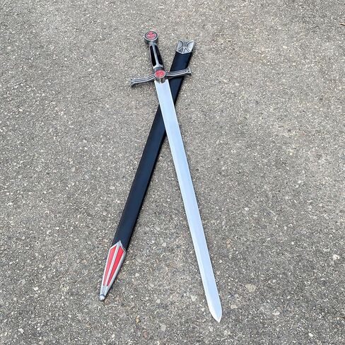 Sauvagine-33.3 بوصة سيف تمبلر أسود - نسخة طبق الأصل من العصور الوسطى الصليبية، مناسبة للعب الأدوار والجمع والعرض in Kuwait