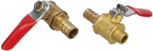 2Pcs Garden 1/8" Male Thread to 8mm 10mm Barbed Brass Ball Valve Water Oil Air Gas Fuel Line Shutoff Ball Valve Pipe Fittings(Yellow-01-10mm) in Kuwait