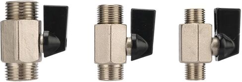 2Pcs Mini Brass Ball Valve 1/4" 3/8" 1/2" Male Thread Air Compressor Valve Garden Water Connectors Irrigation Shut Off Valve(1/2"-Silver-02) in Kuwait