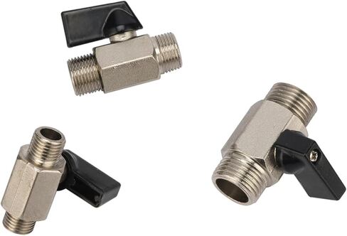 2Pcs Mini Brass Ball Valve 1/4" 3/8" 1/2" Male Thread Air Compressor Valve Garden Water Connectors Irrigation Shut Off Valve(1/2"-Silver-02) in Kuwait