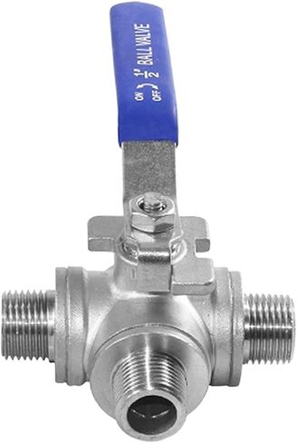 1/2" 3/4" Male Thread Three 3 Way Ball Valve DN15 DN20 Stainless Steel 304 Valve Handle Valves L T Port(1/2",T Port) in Kuwait