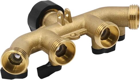 النحاس 4-Way الكرة صمام فاصل المياه حديقة سقي الري الأسرة غسيل السيارات كلبشة خرطوم الموزع in Kuwait