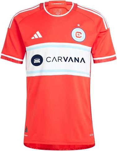 كرة قدم كاجوال للرجال من adidas Chicago Fire برقبة دائرية وأكمام قصيرة - أحمر in Saudi Arabia