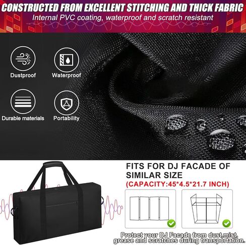 حقيبة حمل كشك واجهة DJ شديدة التحمل، [قماش أكسفورد 840d + جيب أمامي] 47.2 بوصة طول × 5 بوصة عرض × 22.8 بوصة ارتفاع لطاولة كشك حامل DJ المحمولة (حقيبة فقط) in Kuwait