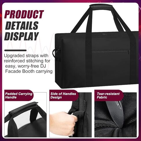 حقيبة حمل كشك واجهة DJ شديدة التحمل، [قماش أكسفورد 840d + جيب أمامي] 47.2 بوصة طول × 5 بوصة عرض × 22.8 بوصة ارتفاع لطاولة كشك حامل DJ المحمولة (حقيبة فقط) in Kuwait
