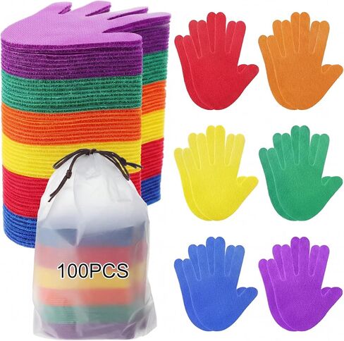 Perkoop 100 Pcs Flower Fish Carpet Markers 6 Colors Hook and Loop Spot Markers Sticky Carpet Markers for Classroom Kindergarten Preschool Must Haves Floor Dots Teacher Supplies (Fish) in Kuwait