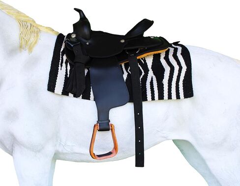CHALLENGER Western 5" Wide Tan Rawhide Covered Angled Saddle Stirrups 51250TN in Saudi Arabia