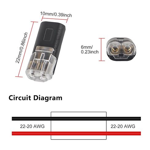 100Pcs Double-Wire Plug-in Connector Led Light Strip Connectors 2 Pin, Quick Splice Wire Wiring Connector for AWG 20-24,2 Pin 2 Way Universal Compact Wire Terminals, No Wire-Stripping Required in Saudi Arabia
