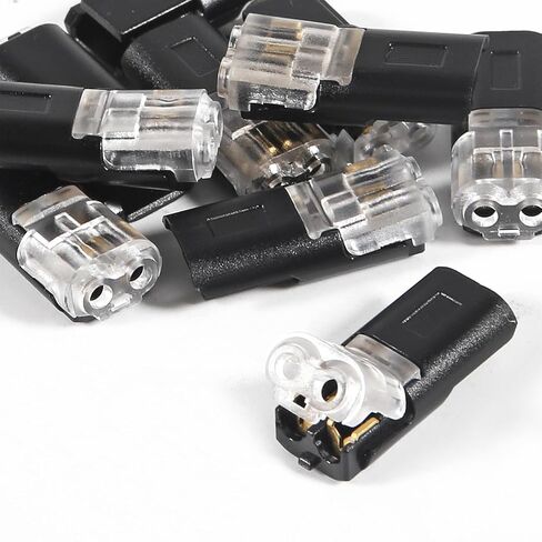 100Pcs Double-Wire Plug-in Connector Led Light Strip Connectors 2 Pin, Quick Splice Wire Wiring Connector for AWG 20-24,2 Pin 2 Way Universal Compact Wire Terminals, No Wire-Stripping Required in Saudi Arabia
