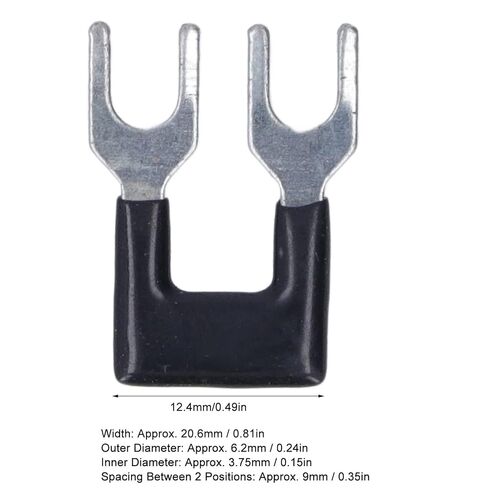 شريط طرفي من نوع Jumper Block أسود من نوع شوكة نحاسية - شريط طرفي من نوع شوكة نحاسية لسلسلة TB 15A 400V (TB-1502) - 20 قطعة in Saudi Arabia