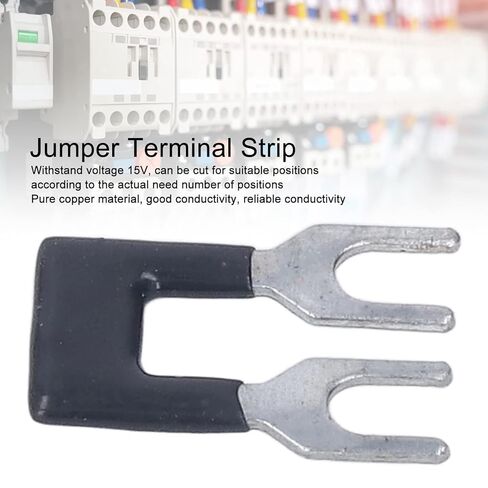 شريط طرفي من نوع Jumper Block أسود من نوع شوكة نحاسية - شريط طرفي من نوع شوكة نحاسية لسلسلة TB 15A 400V (TB-1502) - 20 قطعة in Saudi Arabia