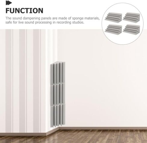 Toddmomy 4Pcs Bass Traps, Acoustic Foam Corner Panels, 9.4" x 4.7" x 4.7" Sound Proof Acoustic Treatment Panel, Low Frequency Sound Absorber for Studio, Home, Theater in Kuwait