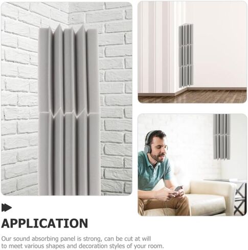 Toddmomy 4Pcs Bass Traps, Acoustic Foam Corner Panels, 9.4" x 4.7" x 4.7" Sound Proof Acoustic Treatment Panel, Low Frequency Sound Absorber for Studio, Home, Theater in Kuwait