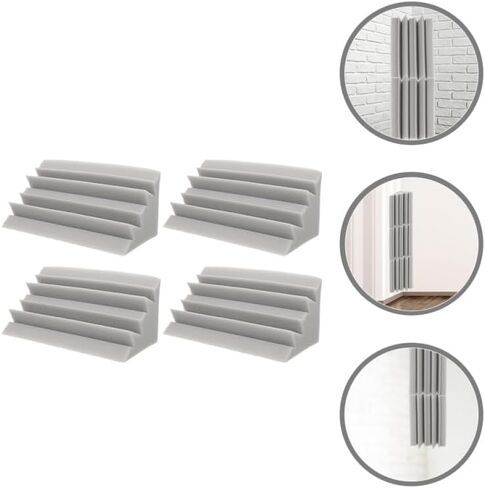 Toddmomy 4Pcs Bass Traps, Acoustic Foam Corner Panels, 9.4" x 4.7" x 4.7" Sound Proof Acoustic Treatment Panel, Low Frequency Sound Absorber for Studio, Home, Theater in Kuwait