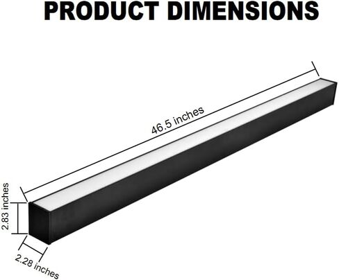 4Pack Up & Down LED Linear Light Fixture 4FT 20-60W 7800LM, 0-10V Dimmable 3000-6500K 5Colors Changing, Seamless Connection Linkable Office Commerical Lighting, Hanging & Surface Mounted Black Housing in Saudi Arabia