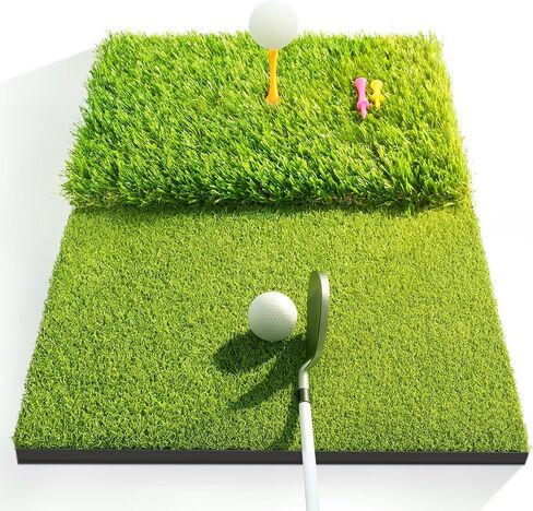 Golf Hitting Mat – Golf Pratice Mat with Longer Swing Path Trajectory, 3-in-1 Includes Fairway, Rough & Putting Pad Training Mats on No-Slip Rubber Base, Golf Hitting Mats, Simulator Must Haves in Saudi Arabia