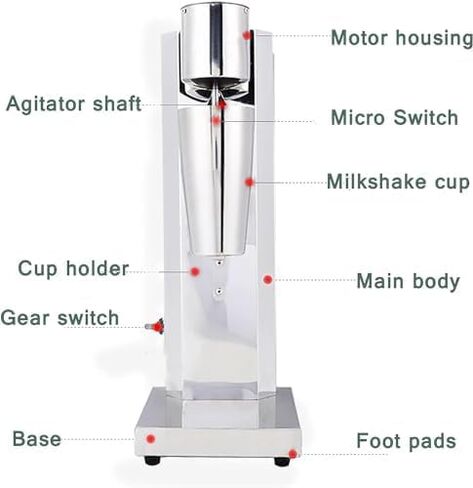 High-Speed Electric Milkshake Maker with Large Cup for Frappe, Frothy Milk, Smoothies, and Juice Blender for Home and Party Use in Saudi Arabia