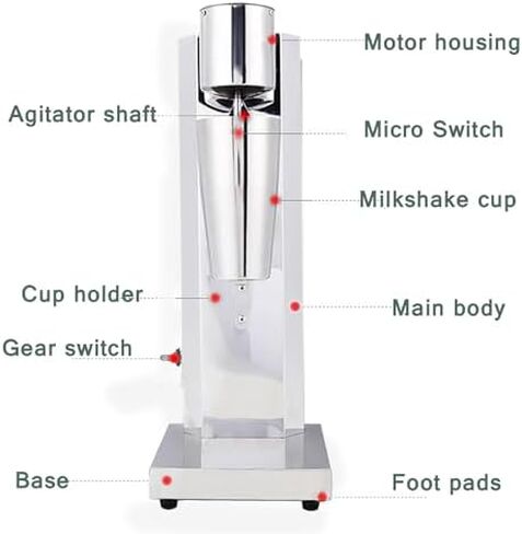 High-Speed Electric Milkshake Maker, 180W Milk Frother with Large Measuring Cup, 18000 RPM Efficiency for Frappe, Frothy Milk & Juices for Home & Baristas in Saudi Arabia