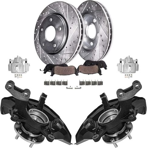Detroit Axle - دوارات الفرامل الأمامية لـ Audi A3 Q3 TT Quattro Volkswagen Beetle CC Golf Gti Jetta Passat Tiguan استبدال حفر ومزخرف بالقرص المقطوع: 12.28 "بوصة دوار in Kuwait