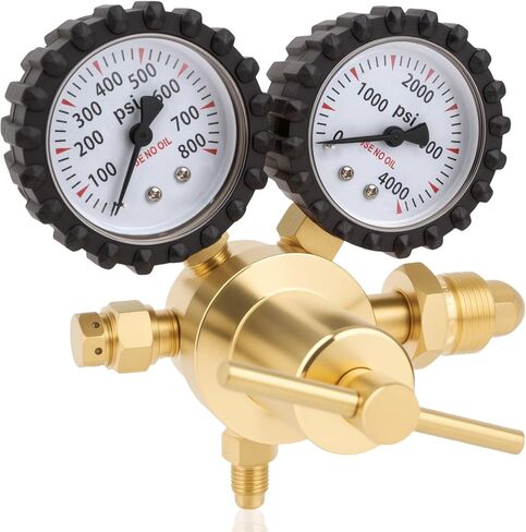 منظم النيتروجين Beaiguna، منظم النيتروجين 0-800PSI HVAC مع مدخل CGA580، وصلة مخرج مضيئة 1/4 بوصة، منظم خزان النيتروجين لتطهير HVAC، فحص التسرب، اختبار الضغط، اللحام in Kuwait