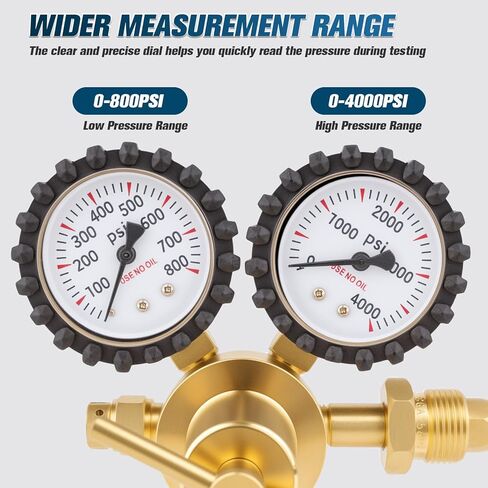 منظم النيتروجين Beaiguna، منظم النيتروجين 0-800PSI HVAC مع مدخل CGA580، وصلة مخرج مضيئة 1/4 بوصة، منظم خزان النيتروجين لتطهير HVAC، فحص التسرب، اختبار الضغط، اللحام in Kuwait
