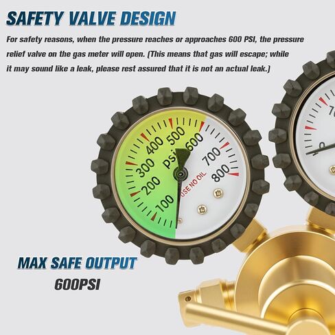 منظم النيتروجين Beaiguna، منظم النيتروجين 0-800PSI HVAC مع مدخل CGA580، وصلة مخرج مضيئة 1/4 بوصة، منظم خزان النيتروجين لتطهير HVAC، فحص التسرب، اختبار الضغط، اللحام in Kuwait